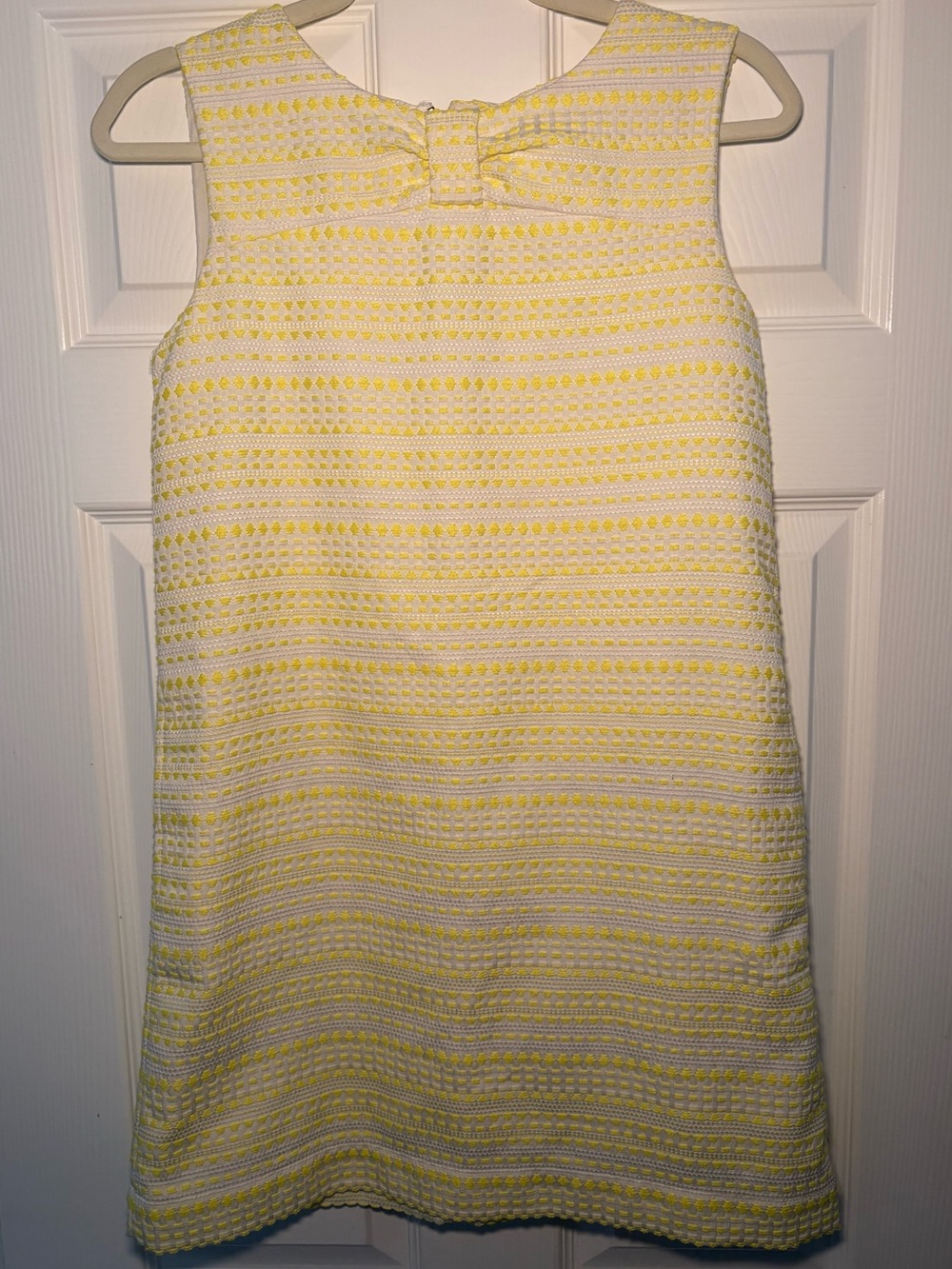 Kate Spade New York Girls Yellow White Jacquard Bow Shift Dress Size 14Y - Picture 1 of 4